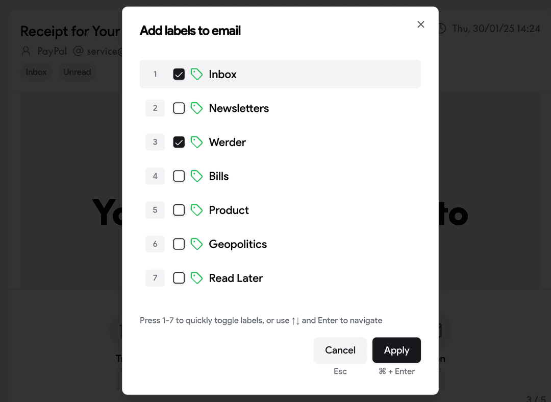 Label Management Feature